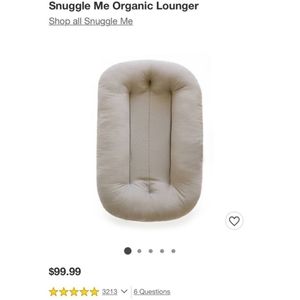 Snuggle me organic infant lounger pillow with cover and carrying case